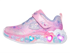 Skechers sneakers pink med hjerter og blinklys